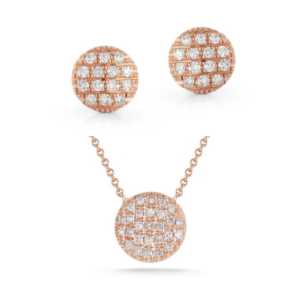 Dana Rebecca Rose Gold Lauren Joy Rose Gold Small Stud Earrings and Medium Charm